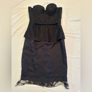 Proenza Schouler Silk Bustier Corset Strapless Dress Black 6